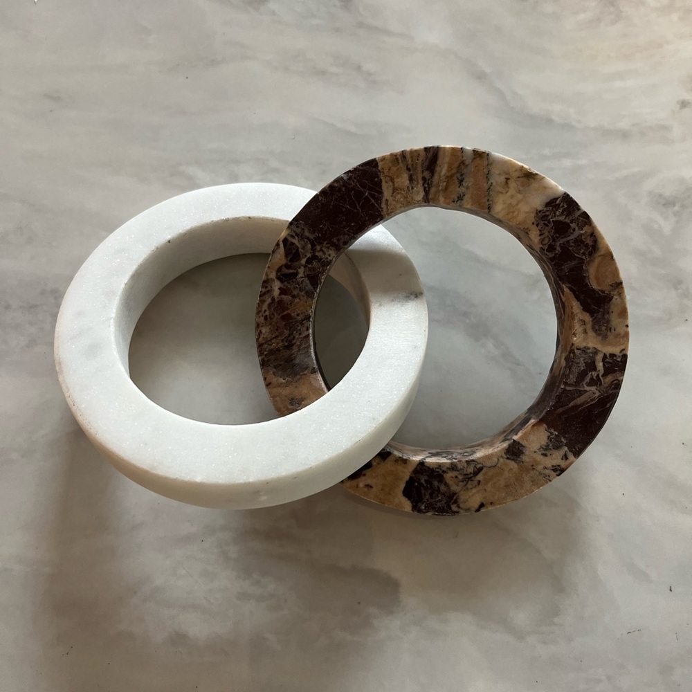 Studio McGee Marble Ring Decor - White and Brown